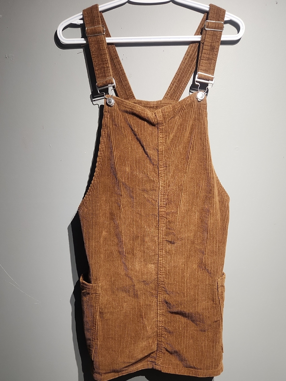 Denim&Co Brown Corduroy Overall Dress